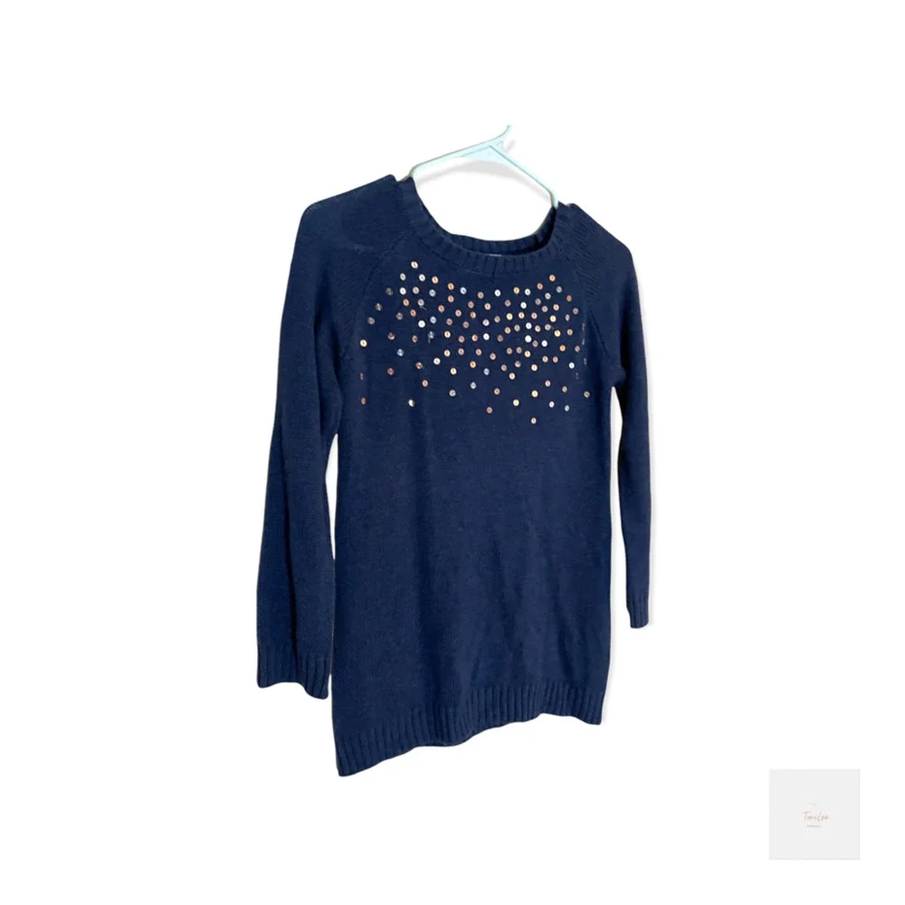 Wonder Nation Girl’s Large sweater dress with sequin detail
